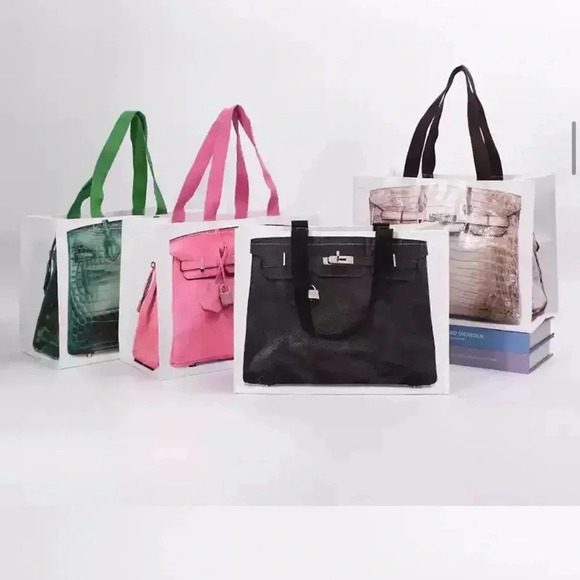 Reusable grocery tote bag, printed designer Birkin bag Large Capacity bags PINK - Picture 8 of 12